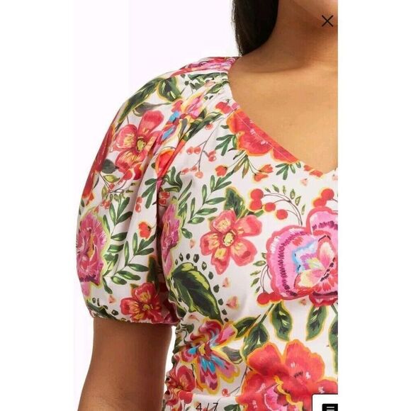 LEOTA Elsa Floral Print Stretch Organic Cotton Top Size 2X NWT MSRP $138 - Picture 6 of 13
